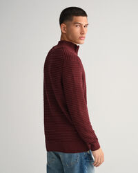 Cotton Texture Full-Zip Sweater