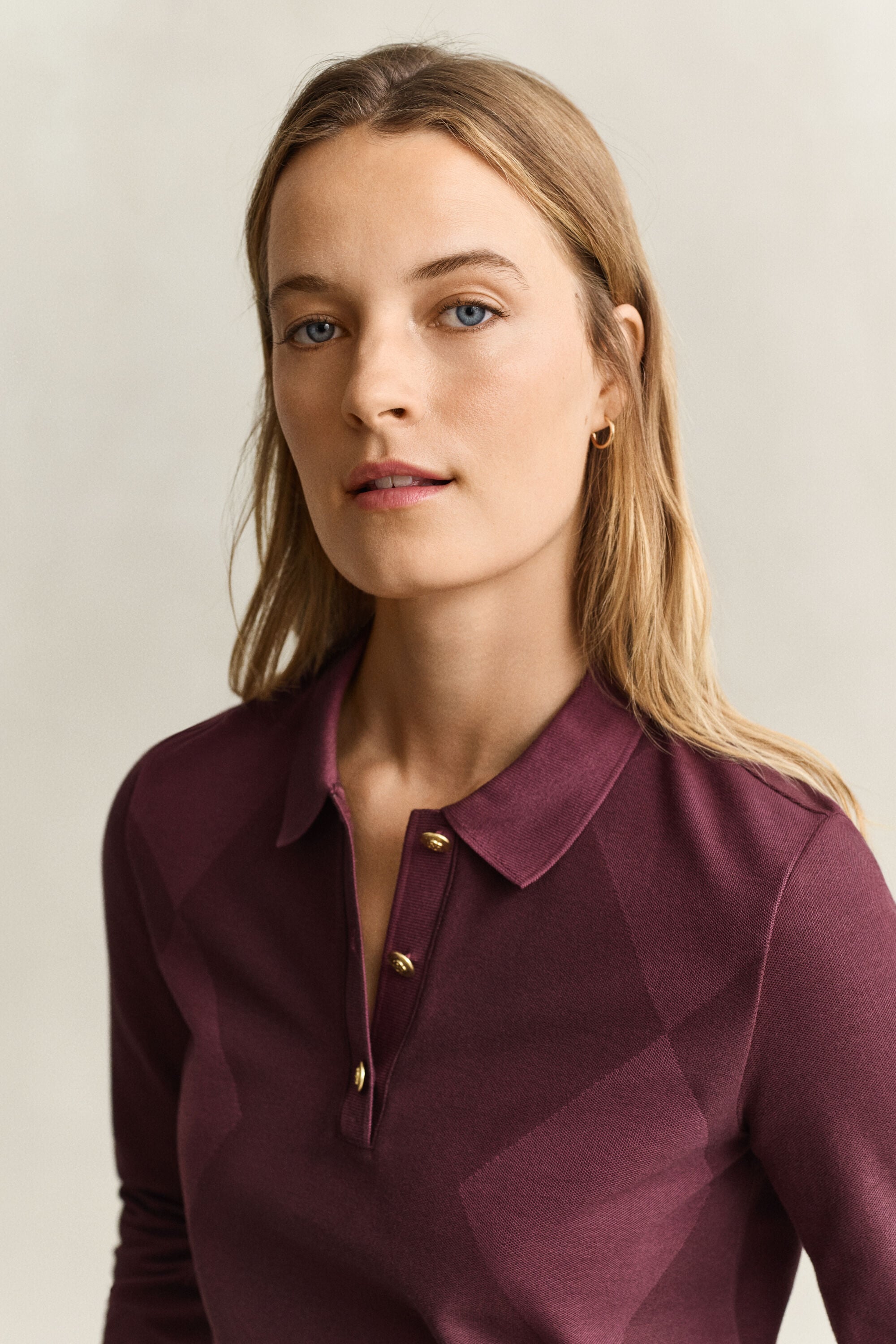 Argyle Long Sleeve Polo Shirt