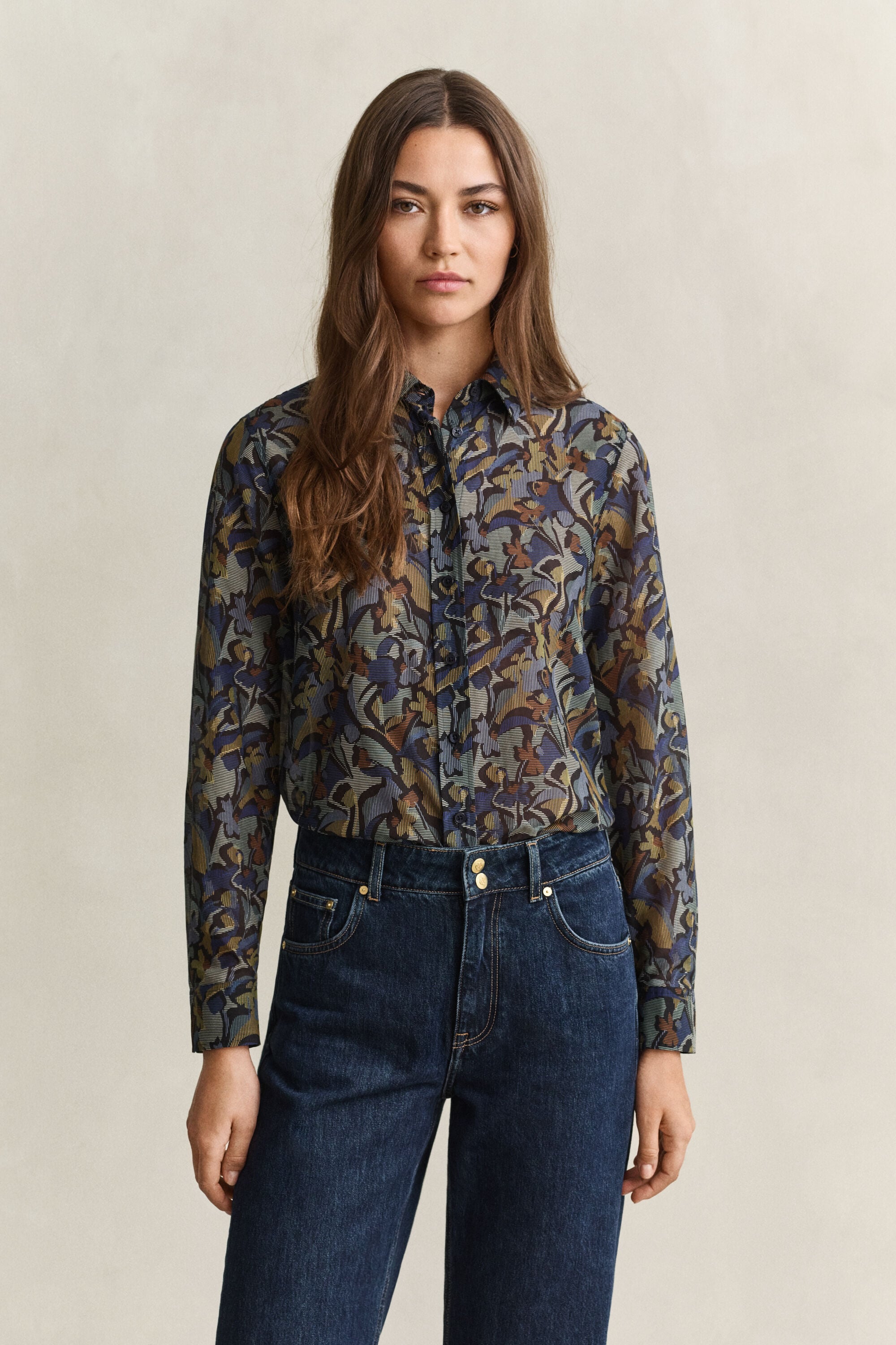 Printed Cotton Silk Shirt