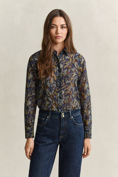 Printed Cotton Silk Shirt — EVENING BLUE 6
