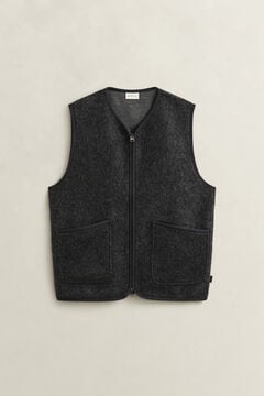 Fleece Vest — CHARCOAL MELANGE 3