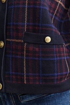Knitted Check Cardigan — EVENING BLUE 4