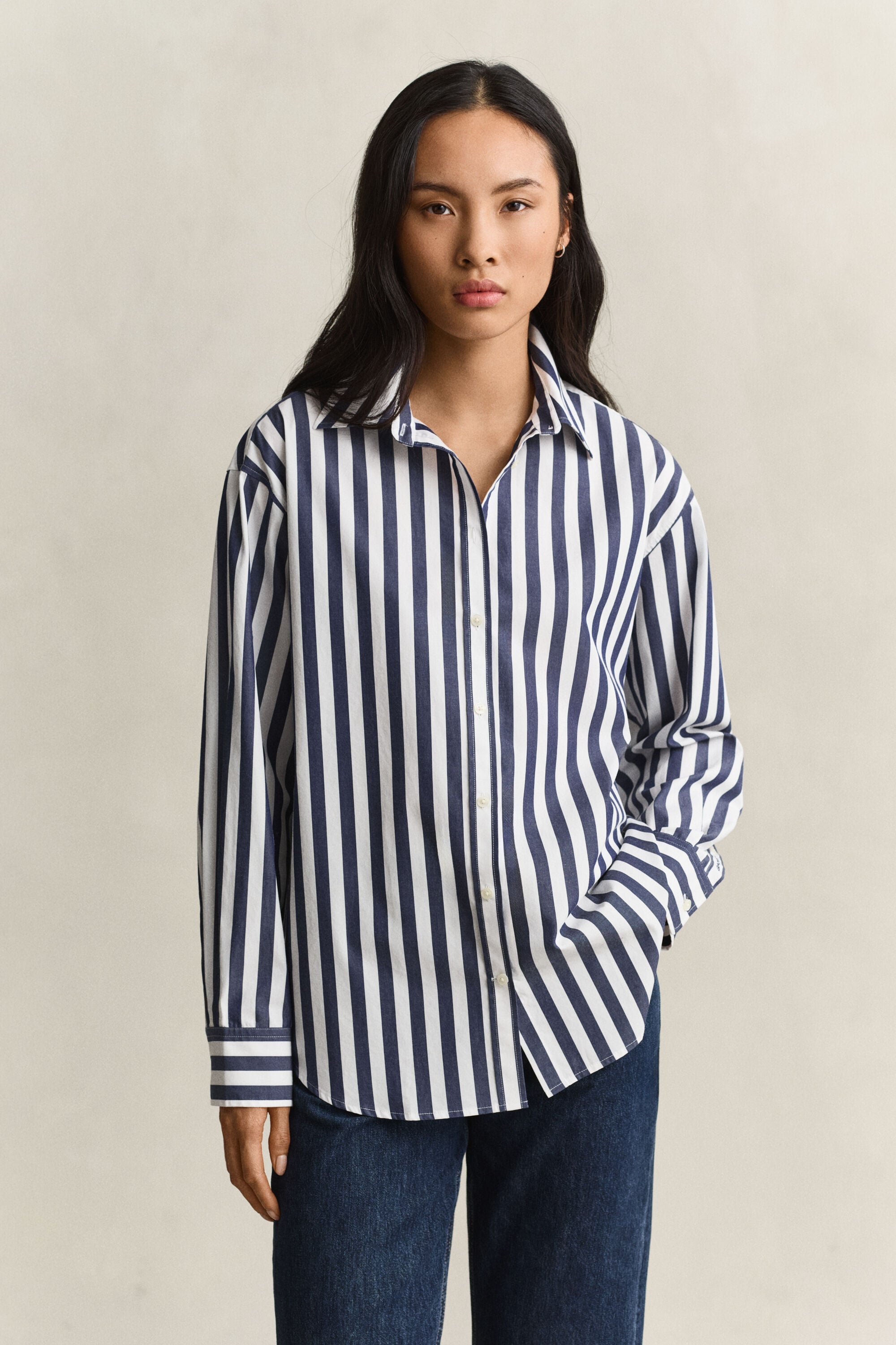 Relaxed Striped Poplin Shirt
