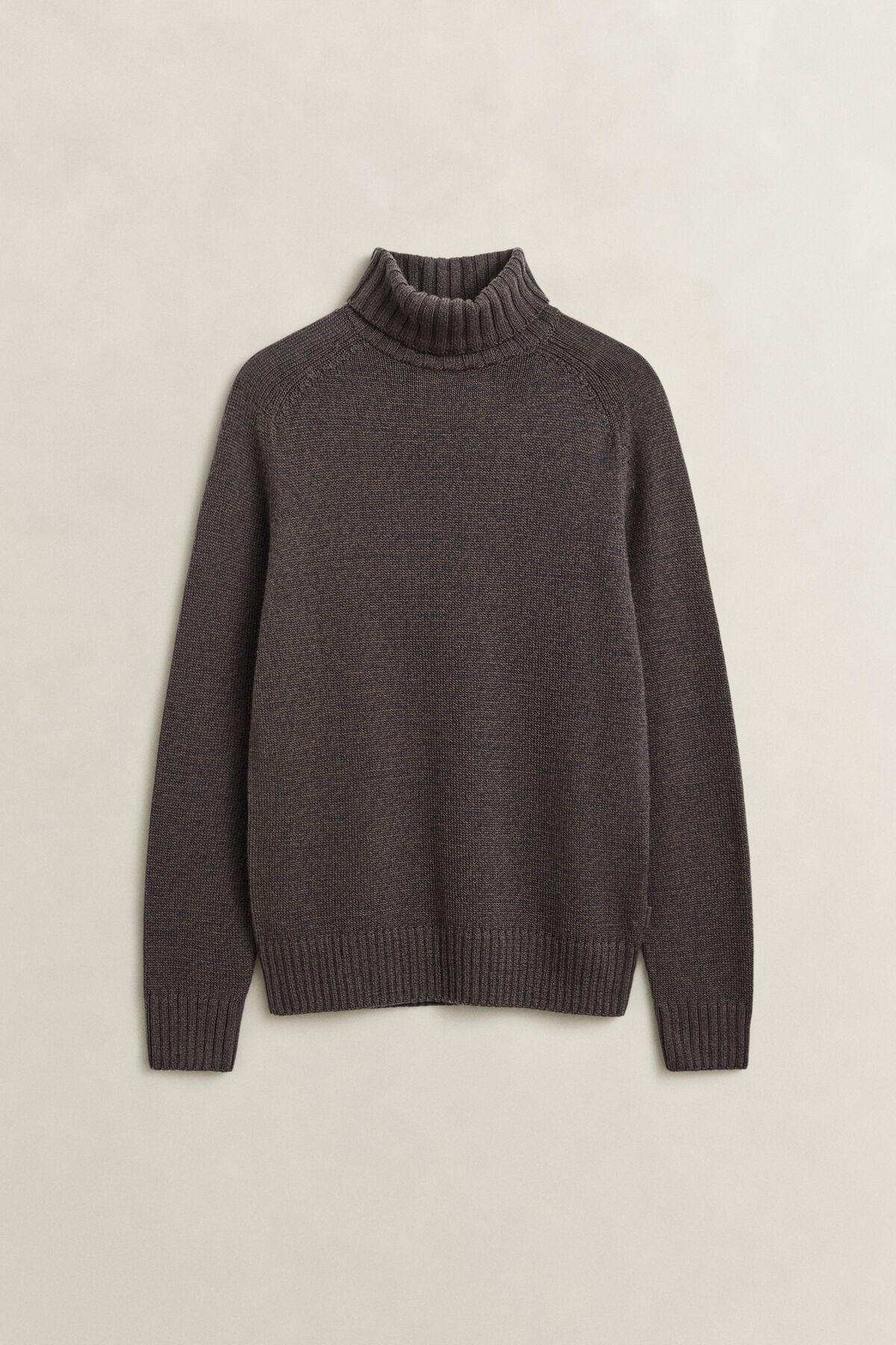Wool Mouliné Blend Turtleneck Sweater — EVENING BLUE