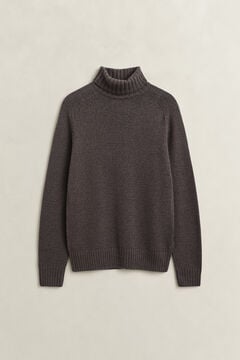Wool Mouliné Blend Turtleneck Sweater — EVENING BLUE 1
