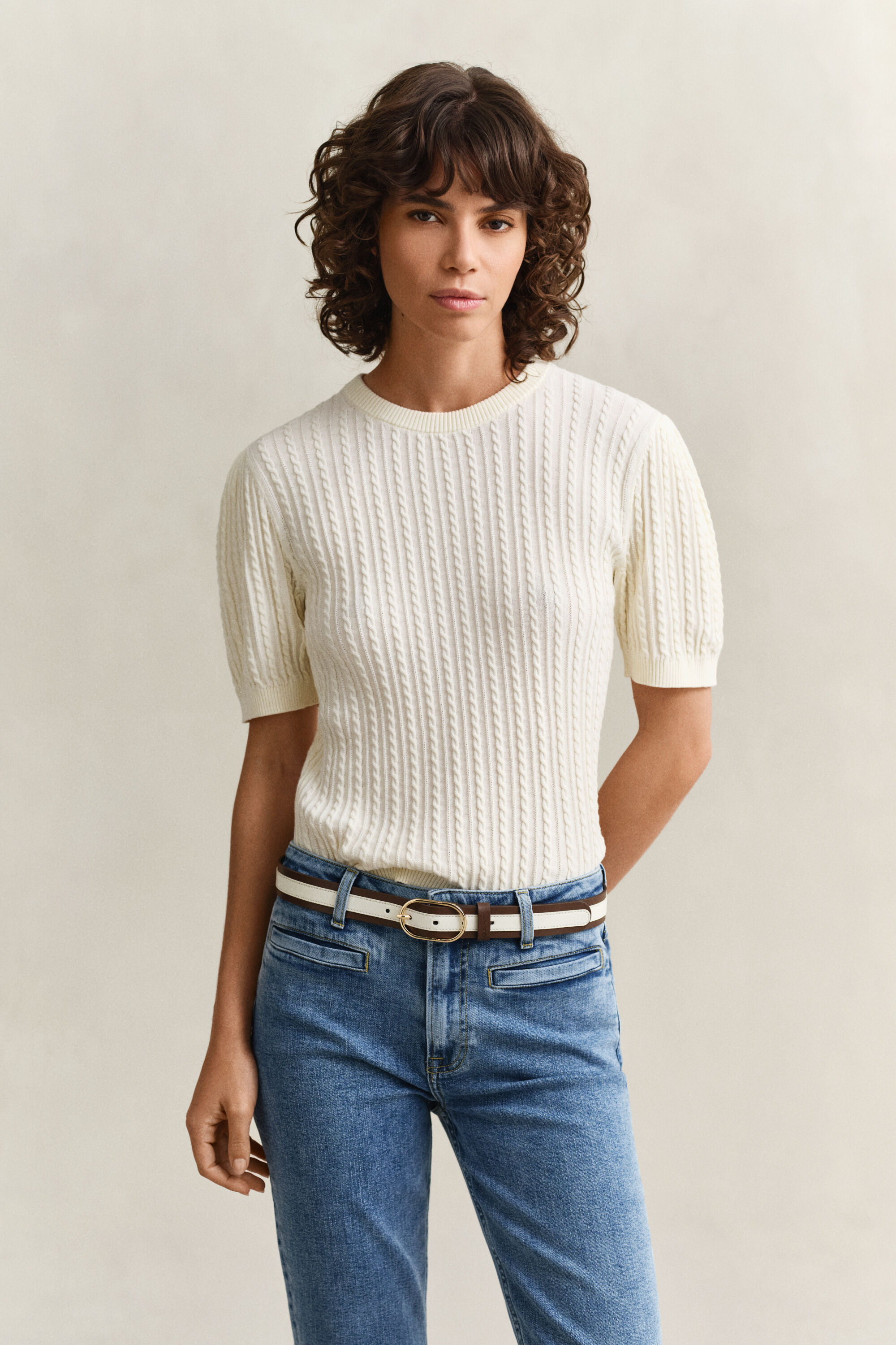 Cotton Short Sleeve Sweater