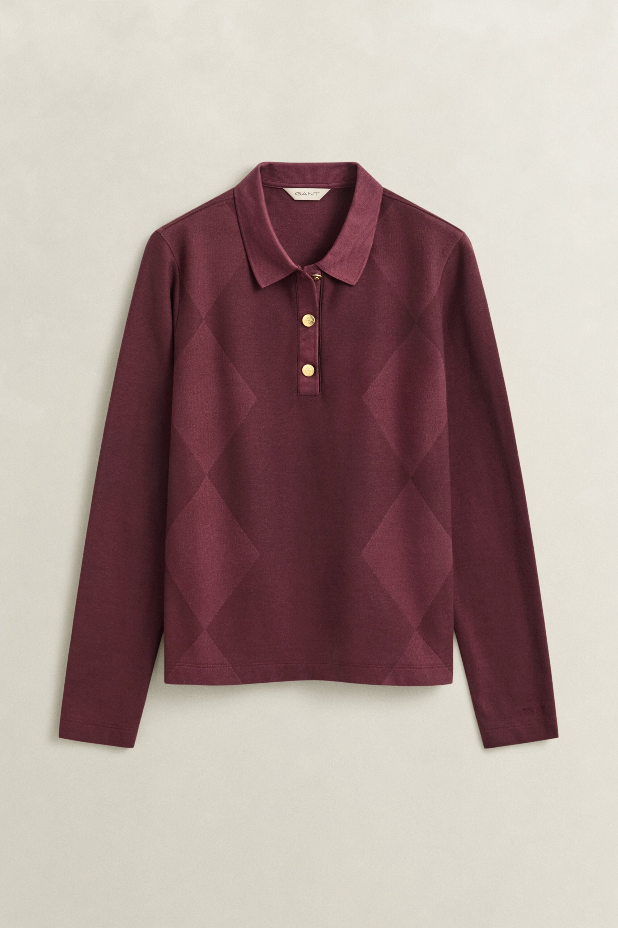 Argyle Long Sleeve Polo Shirt