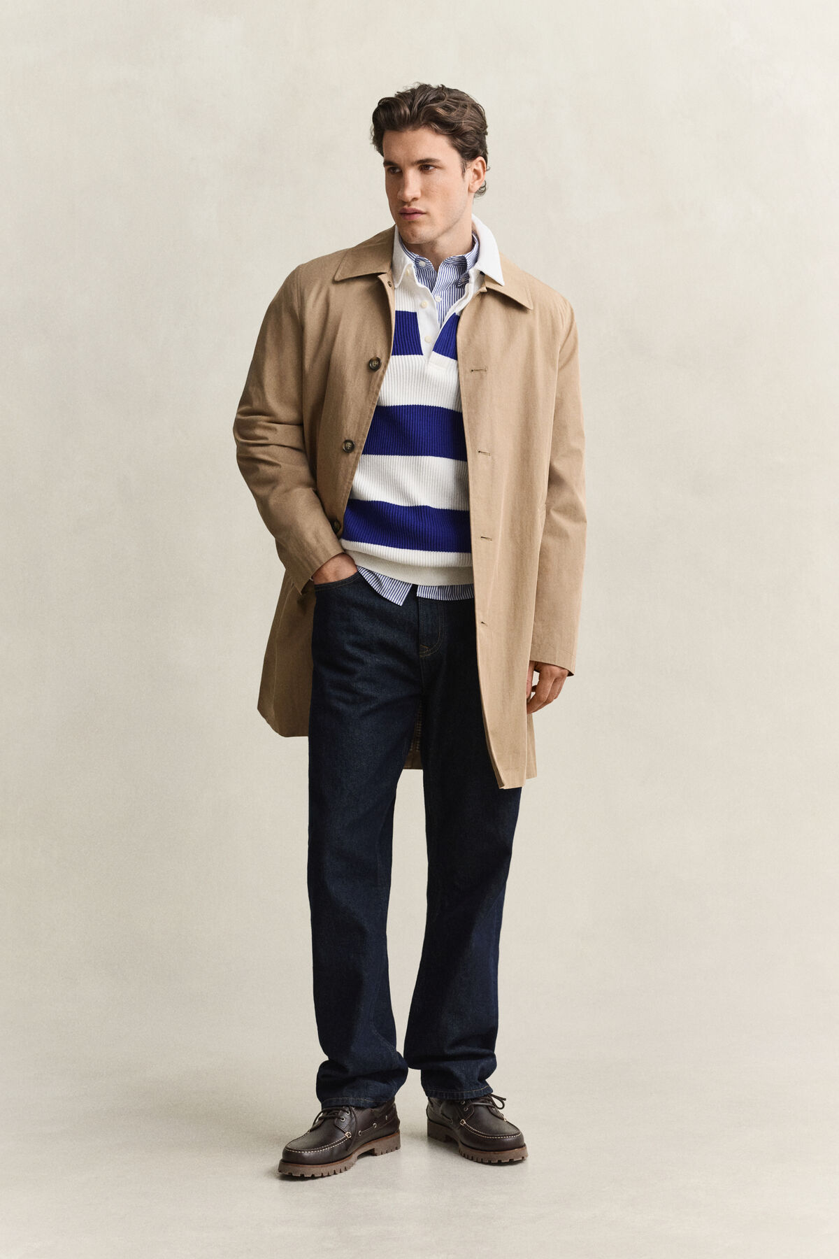 Striped Cotton Merino Rugger — CREAM