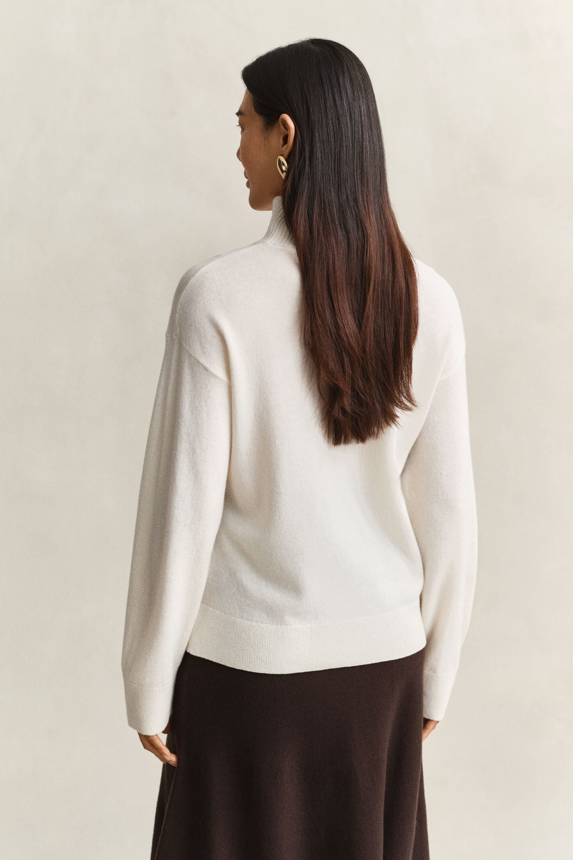 Superfine Lambswool Mock Neck Sweater