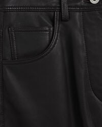 High-Waisted Cropped Leather Pants