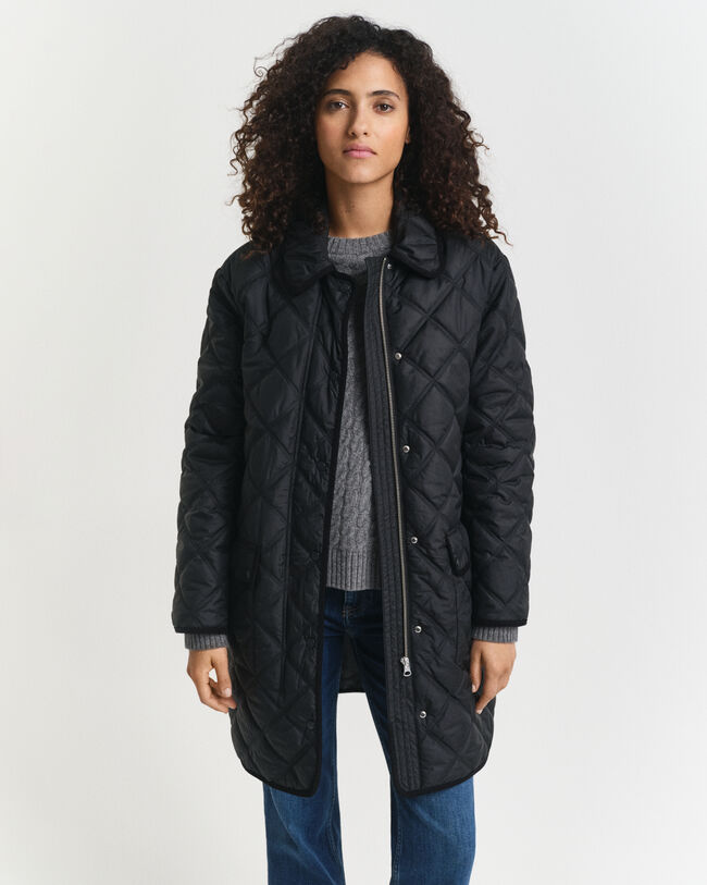 Quilted Corduroy Trim Coat