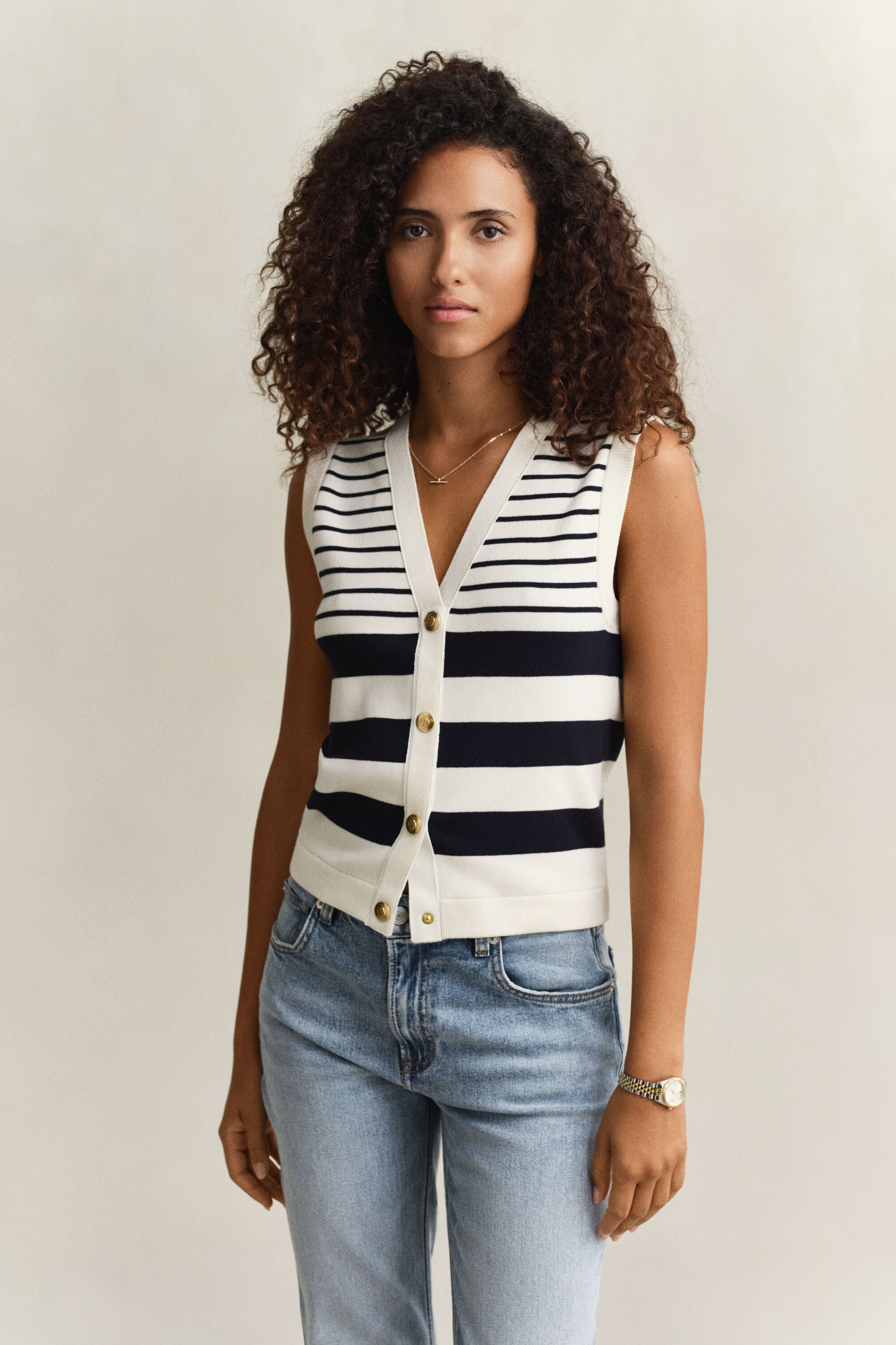 Striped Knit Vest