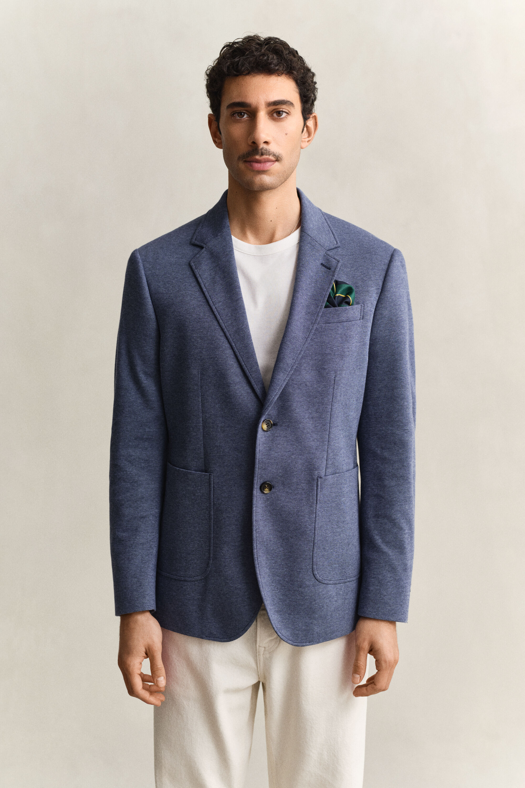 Two-Toned Jersey Piqué Blazer