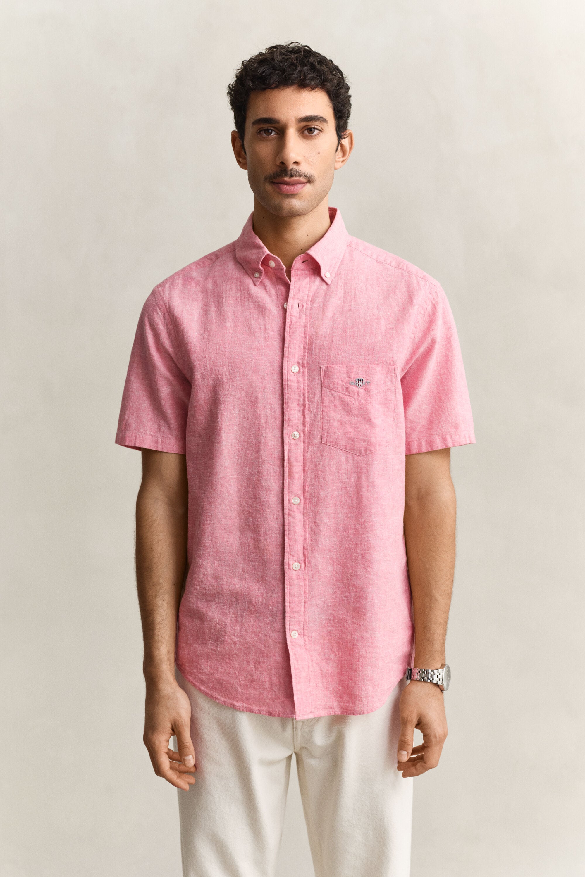 Linen Blend Short Sleeve Shirt