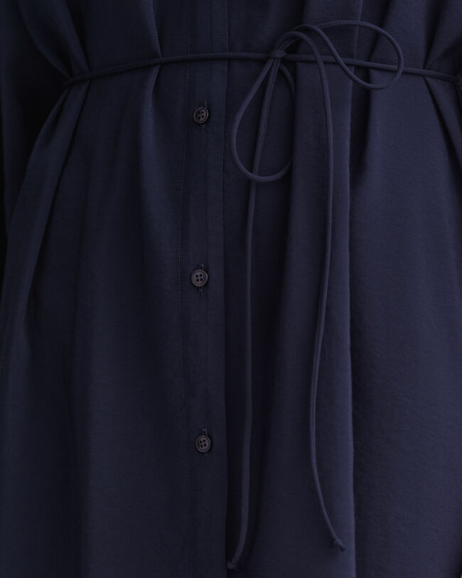 Stand Collar Shirt Dress