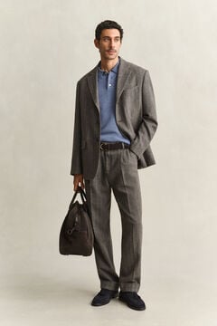 Pinstriped Suit Jacket — SHADOW BROWN 8