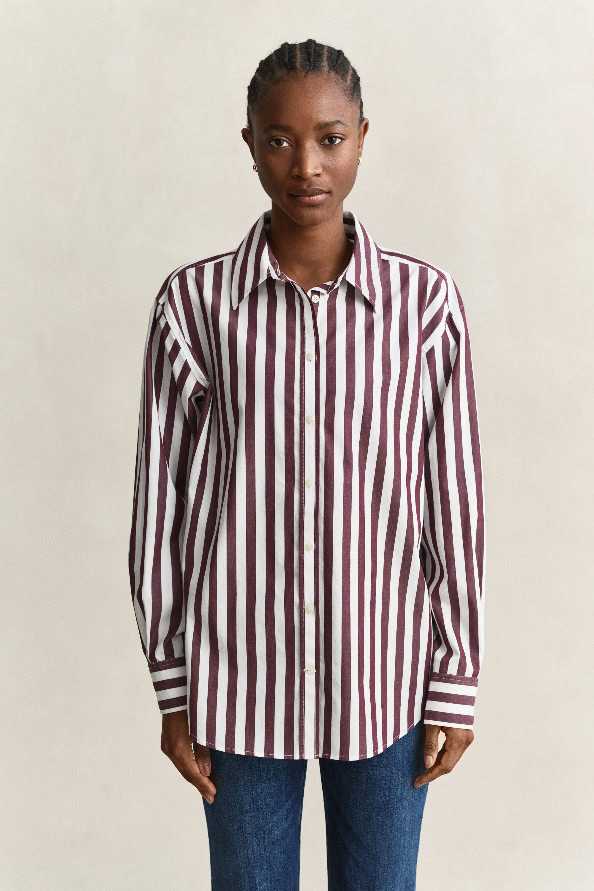 Relaxed Striped Poplin Shirt