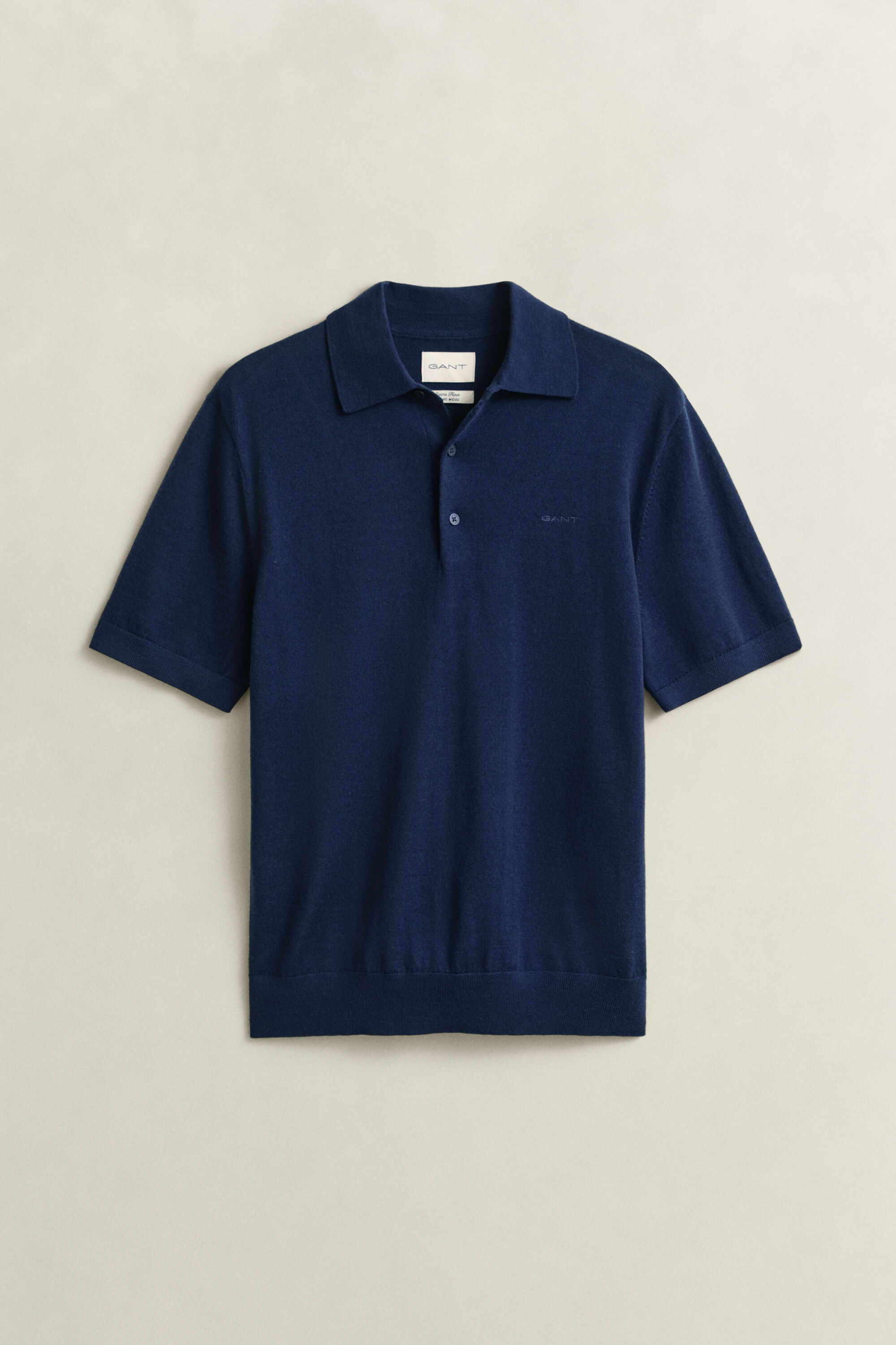 Extra Fine Merino Wool Short Sleeve Polo Sweater