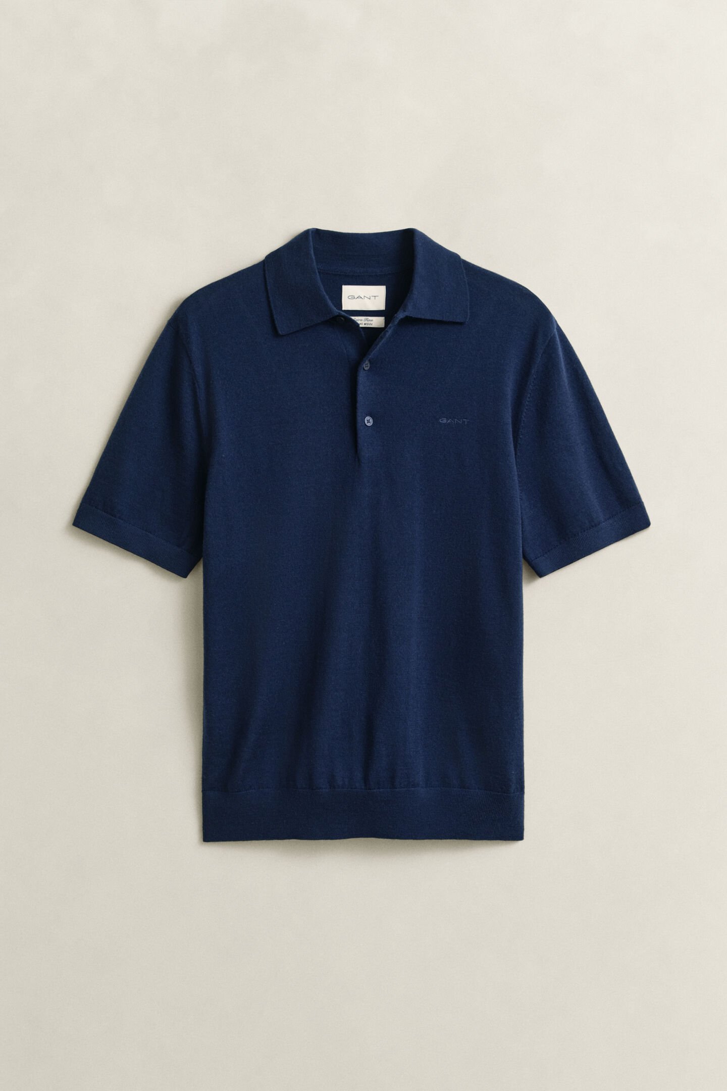 Extra Fine Merino Wool Short Sleeve Polo Sweater