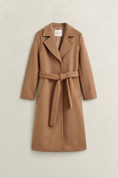 Belted Wool Blend Coat — ROASTED WALNUT 1