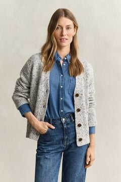Wool Blend Nepps Cardigan — CREAM 5