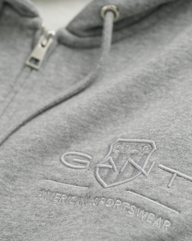 Tonal Shield Zip Hoodie