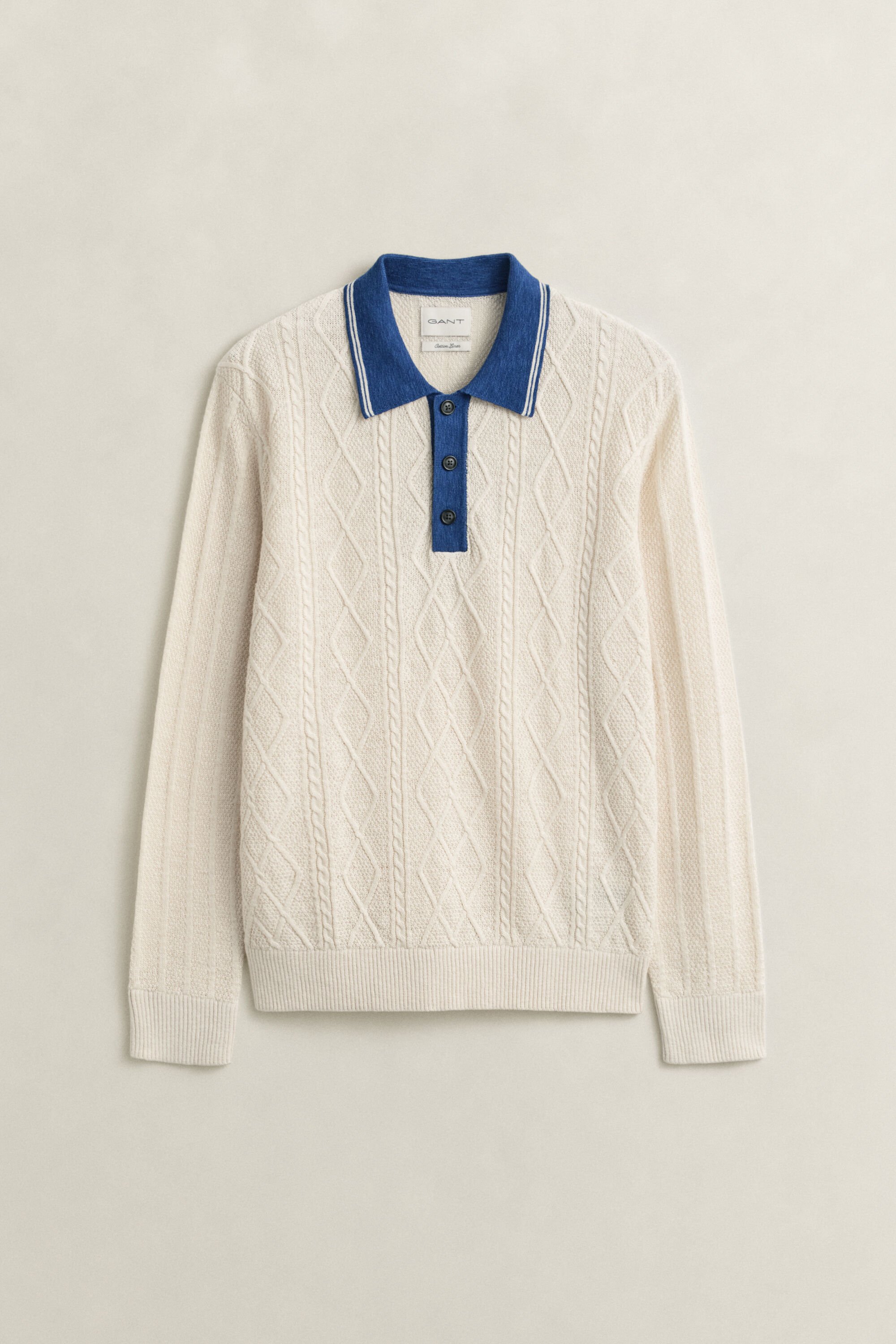 Cable Knit Polo Sweater