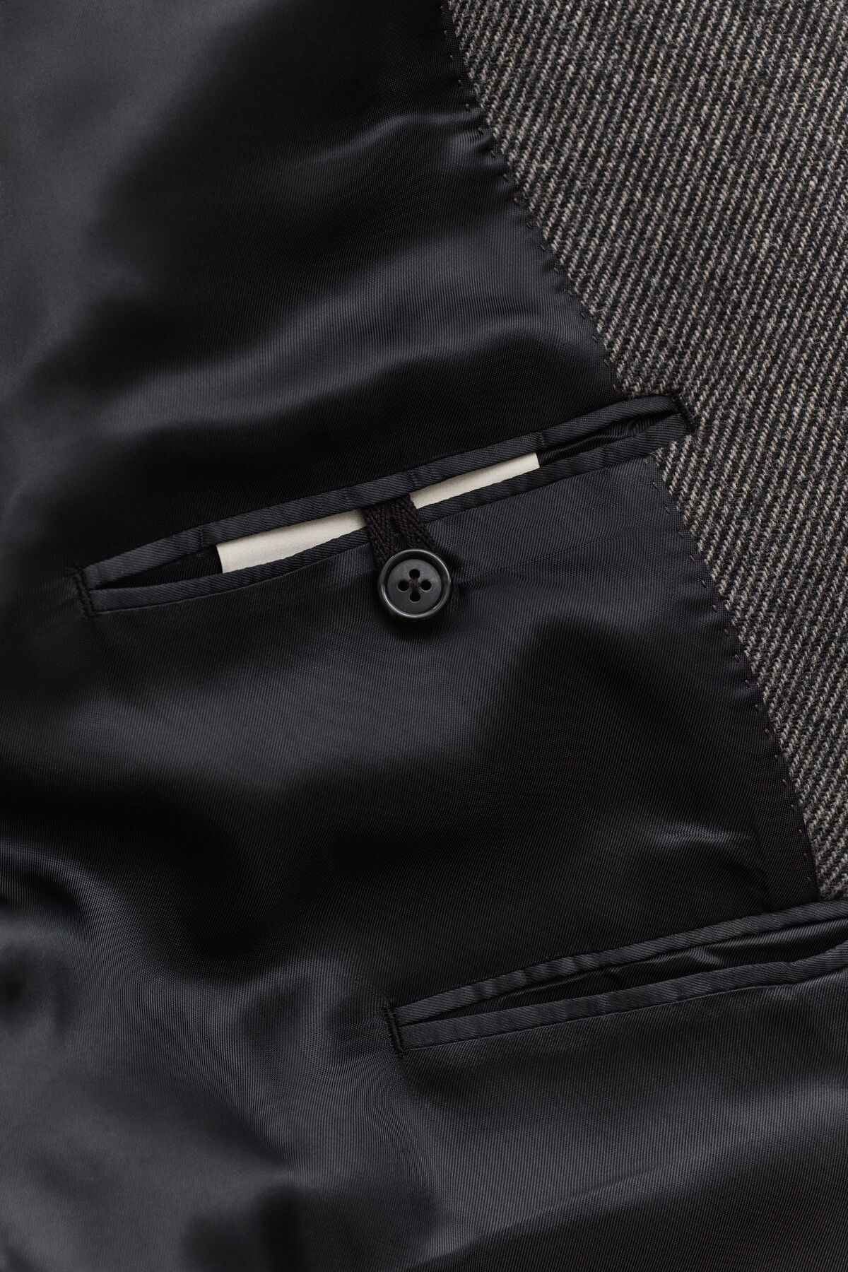 Two-Toned Wool Coat — BLACK GREY