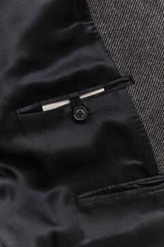 Two-Toned Wool Coat — BLACK GREY 3