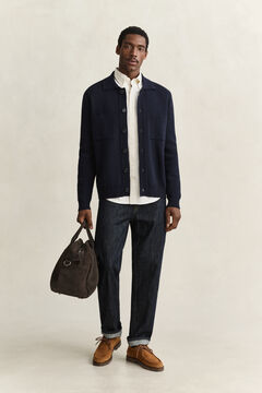 Double Knitted Overshirt — EVENING BLUE 5