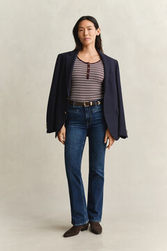 Ribbed Long Sleeve Henley Top — DARKENED WINE 6