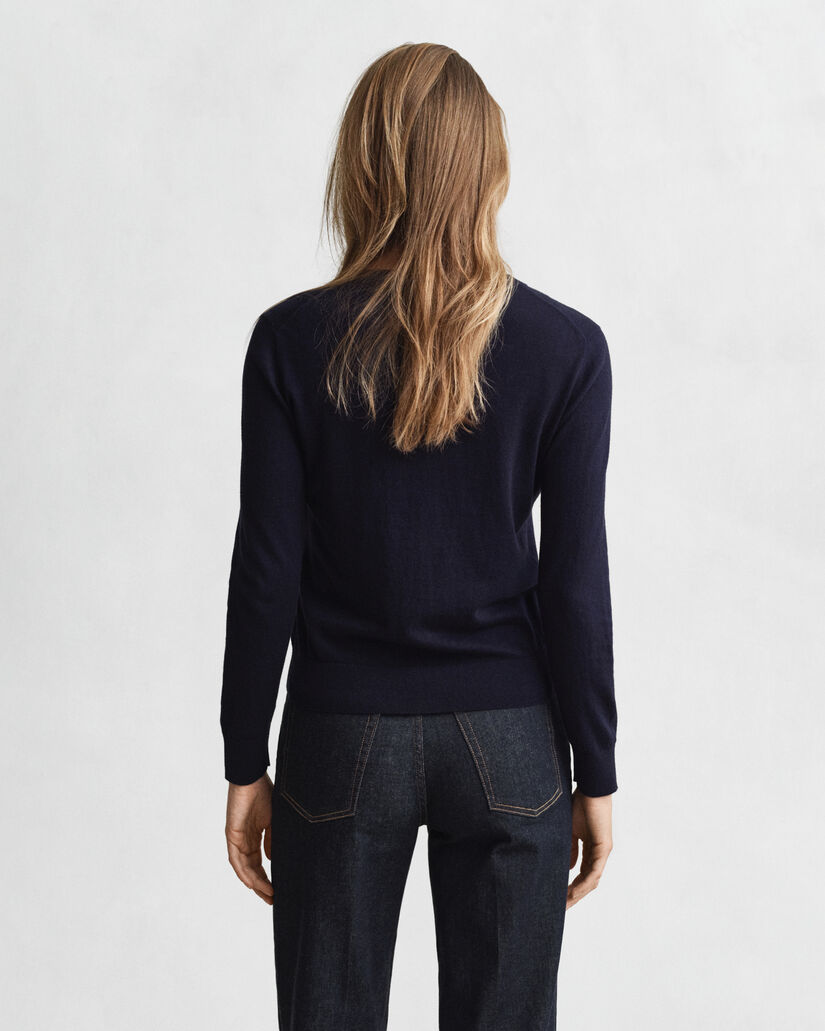 Lightweight Knit Crew Neck Cardigan