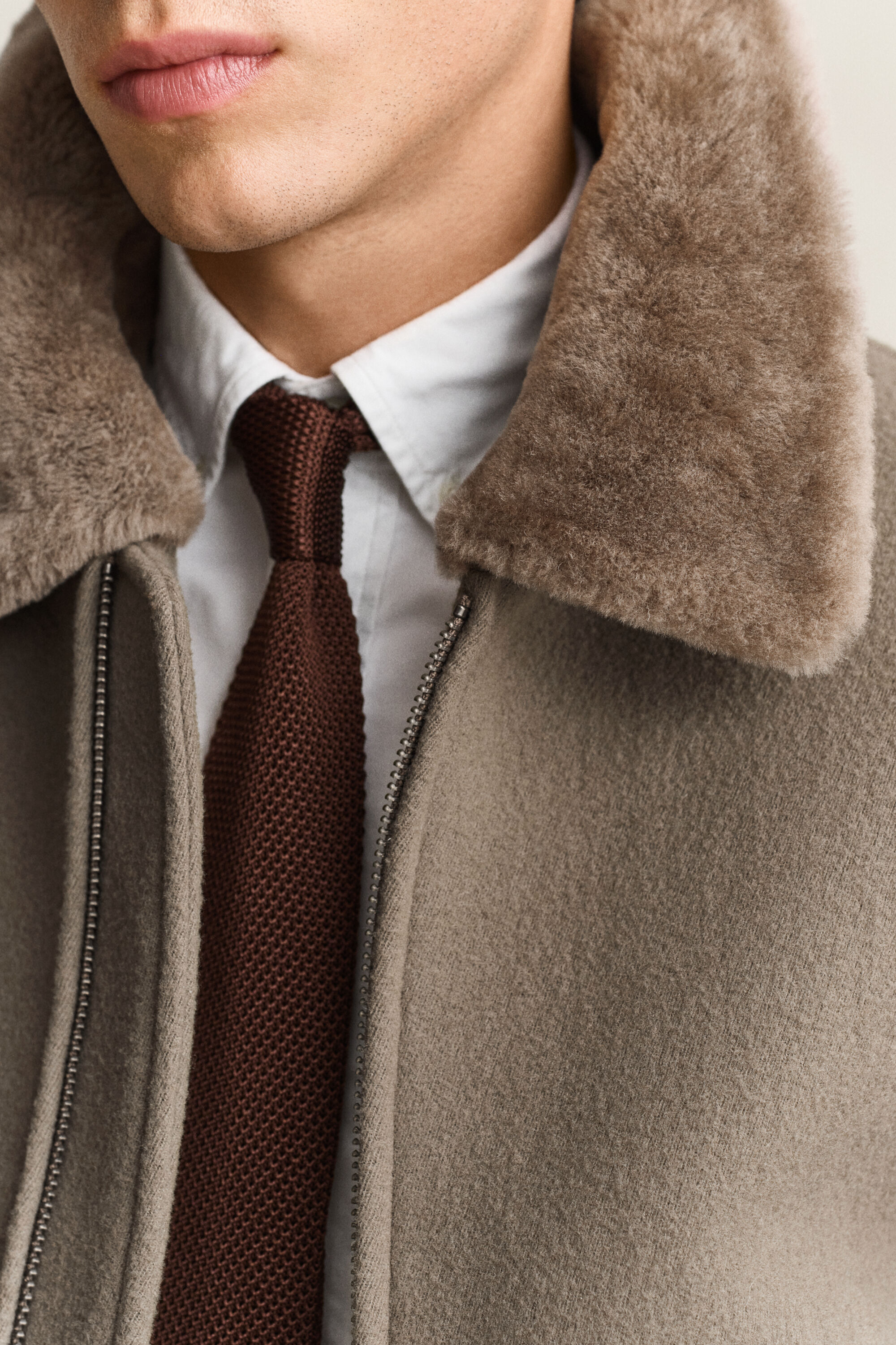 Wool Shearling Aviator Jacket