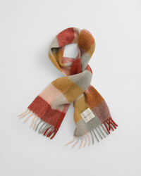 Checked Alpaca Wool Blend Scarf