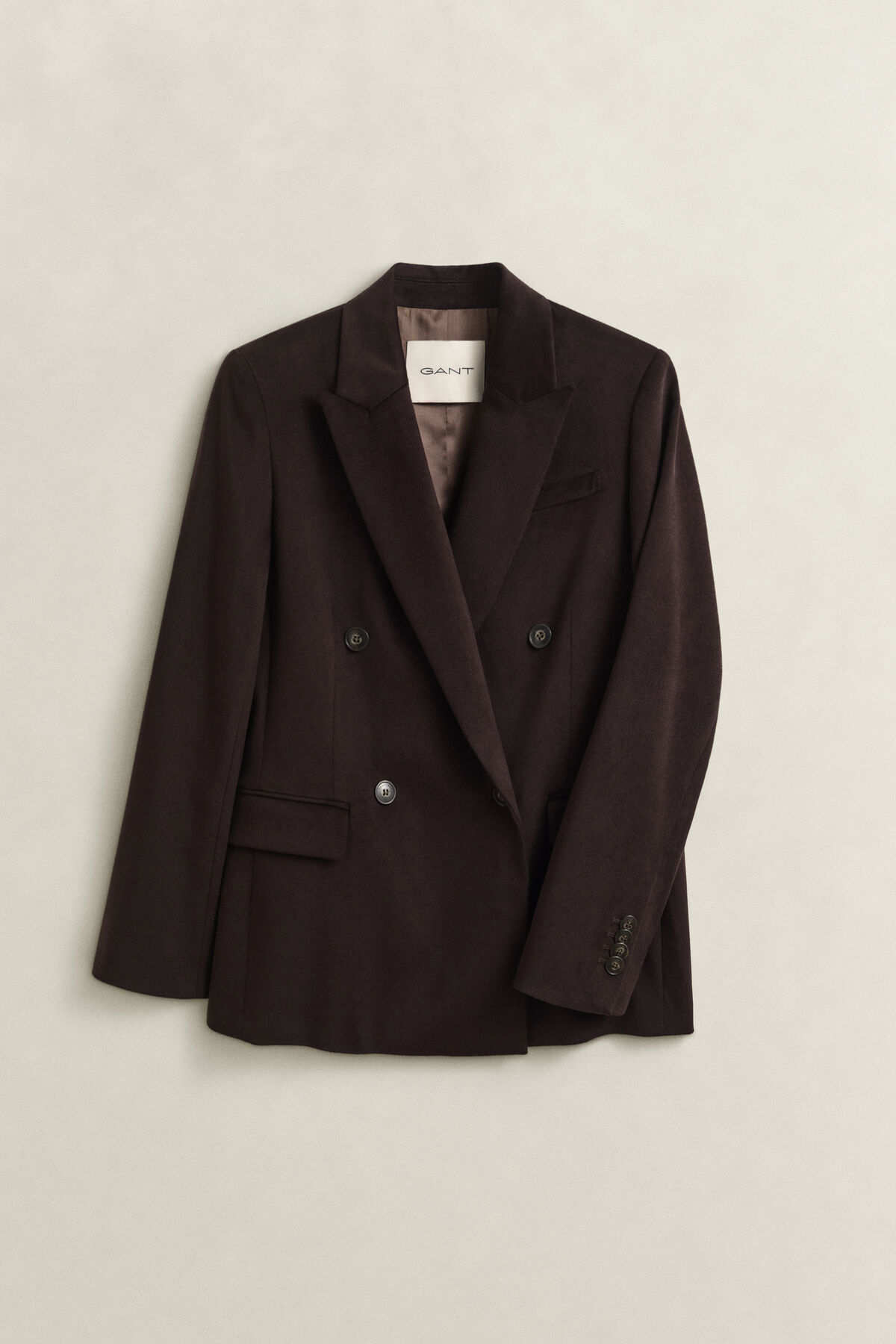 Twill Velvet Club Blazer — DEEP BROWN