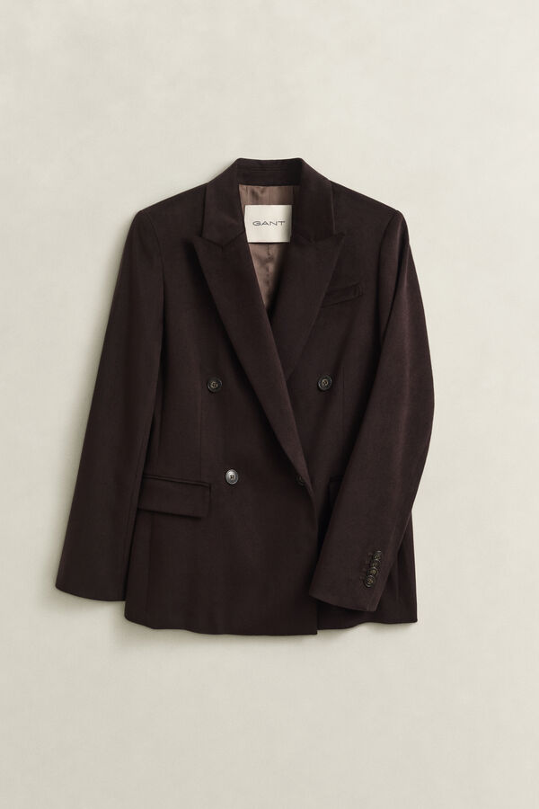 Twill Velvet Club Blazer — DEEP BROWN