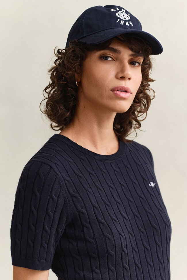 Cable Knit Short Sleeve Sweater