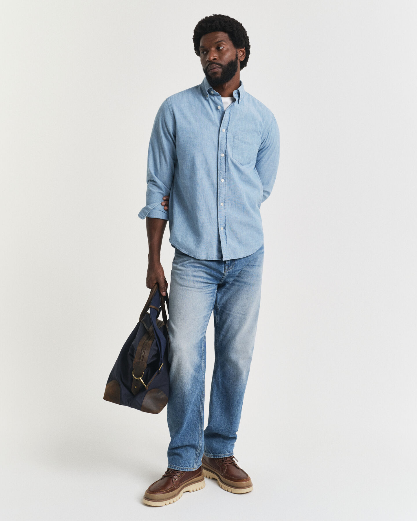 Regular Fit Indigo Chambray Shirt