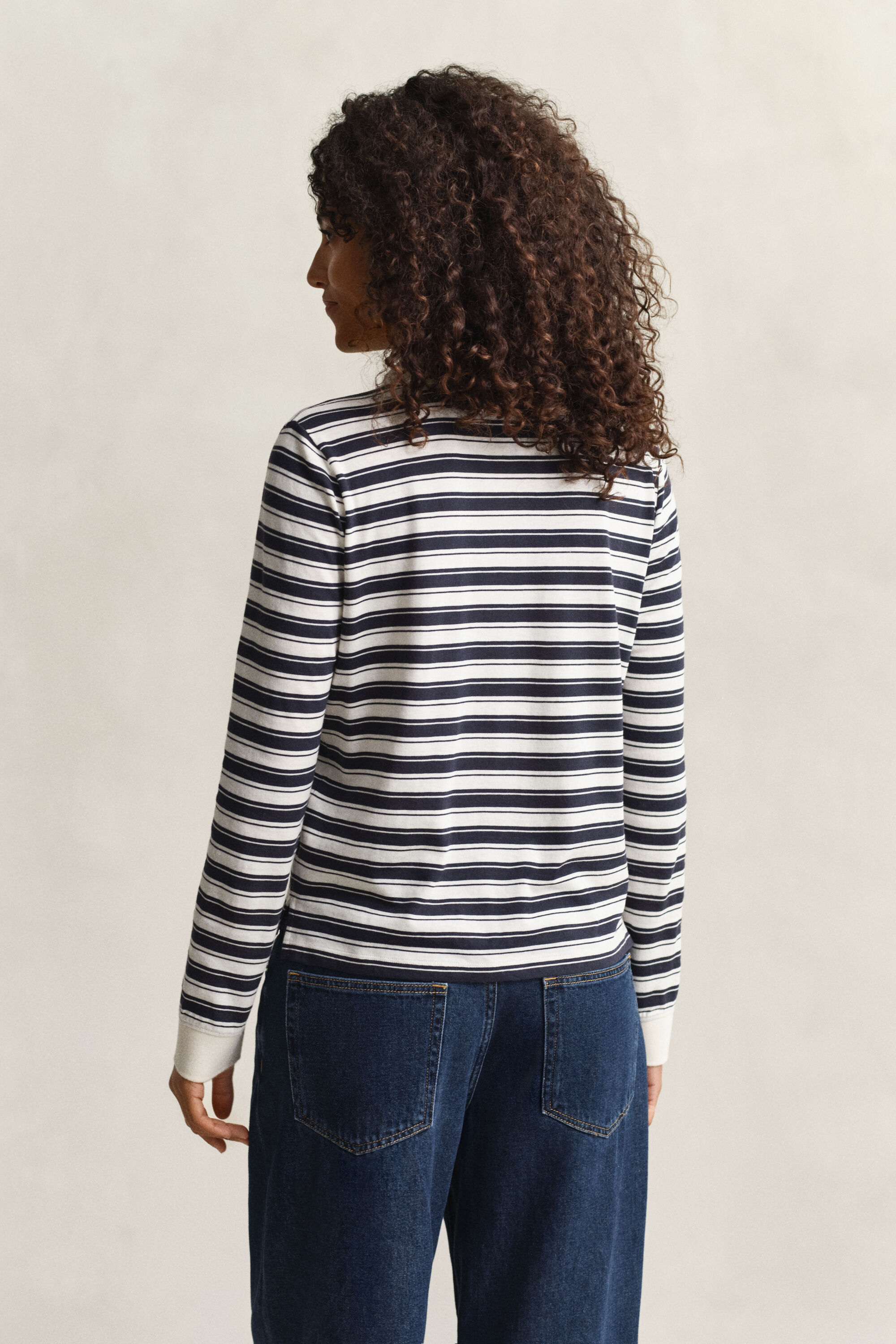 Striped Long Sleeve Polo Shirt