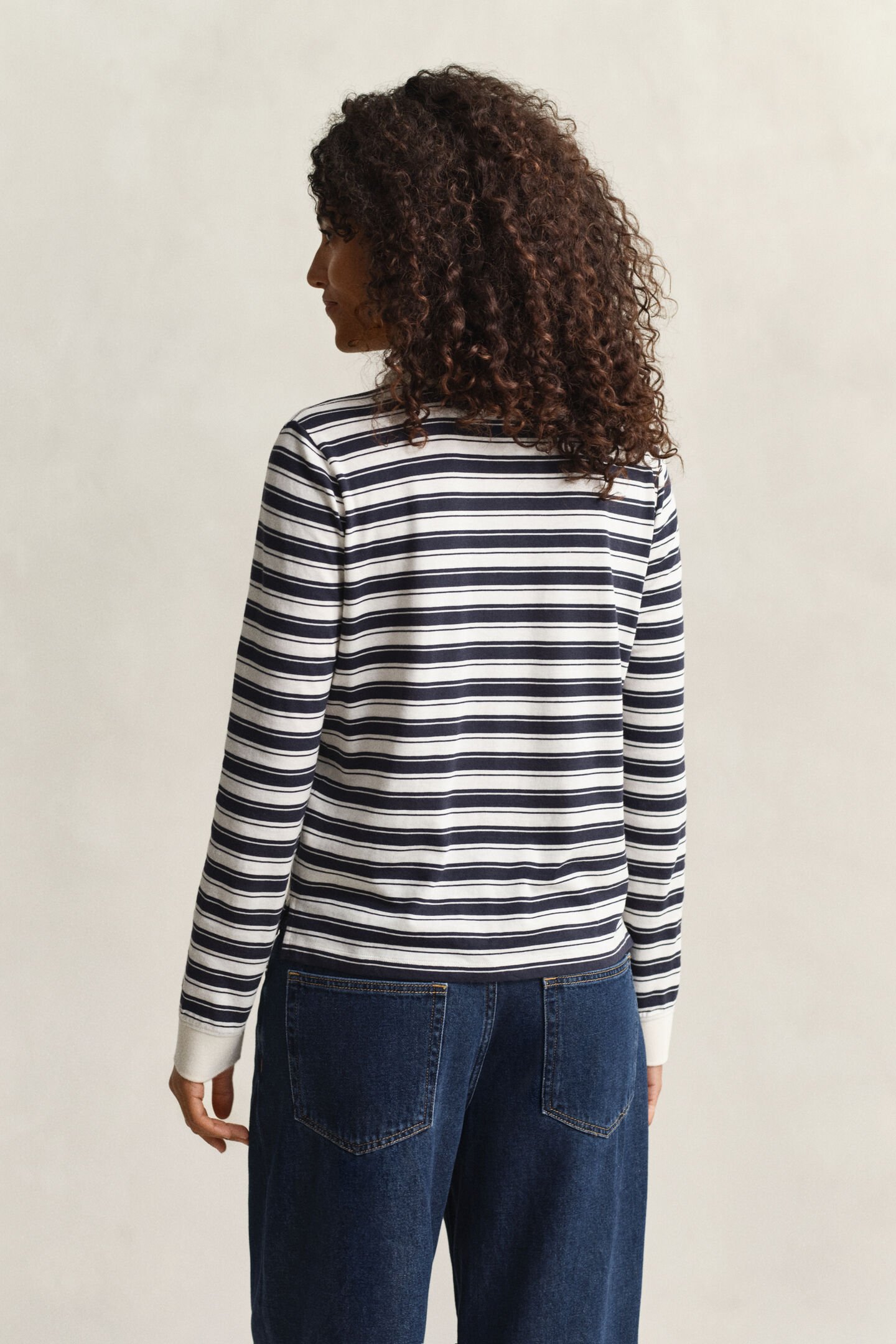 Striped Long Sleeve Polo Shirt