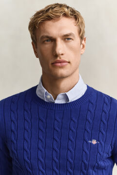Classic Cable Knit Sweater — CRISP BLUE 3