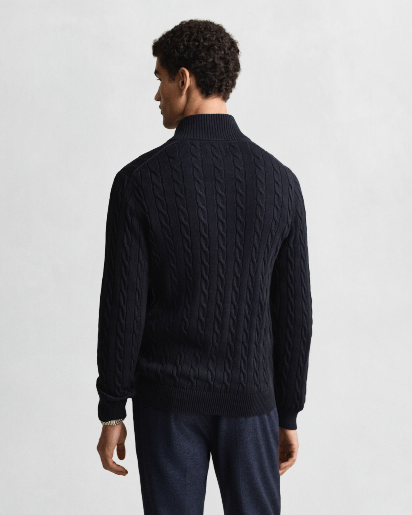 Cotton Cable Knit Half-Zip Sweater