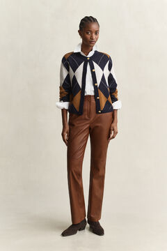 Flared Leather Pants — MAHOGANY BROWN 6
