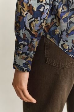Printed Cotton Voile Shirt — EVENING BLUE 4