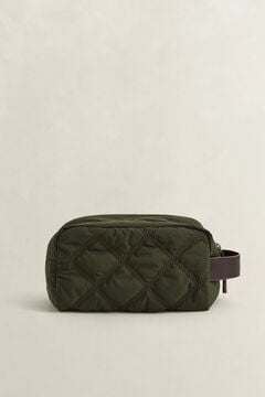 Quilted Toiletry Bag — DARK MOSS GREEN 1