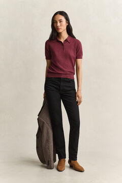 Light Knitted Polo Sweater — DARKENED WINE 6