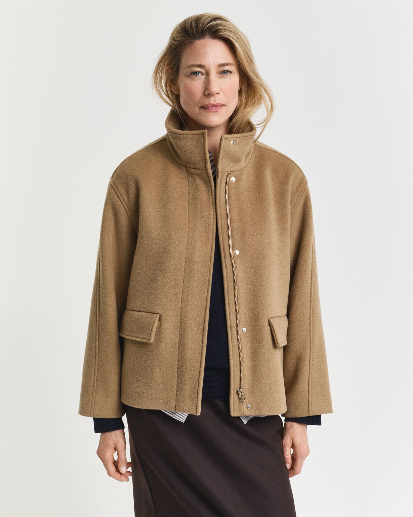Short Wool Zip Jacket