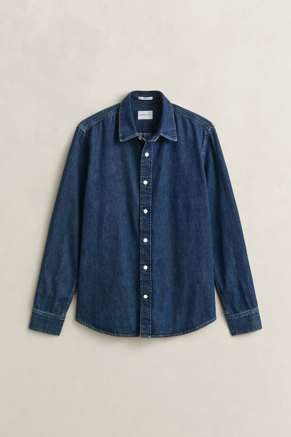 Denim Shirt — DARK BLUE WORN IN