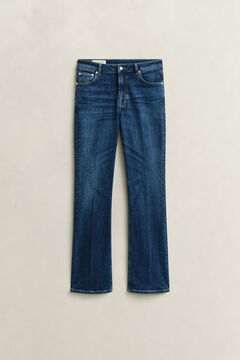 Slim Flared Stretch Jeans — DARK BLUE WORN IN 1