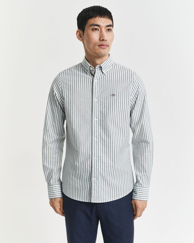 Slim Fit Striped Stretch Oxford Shirt